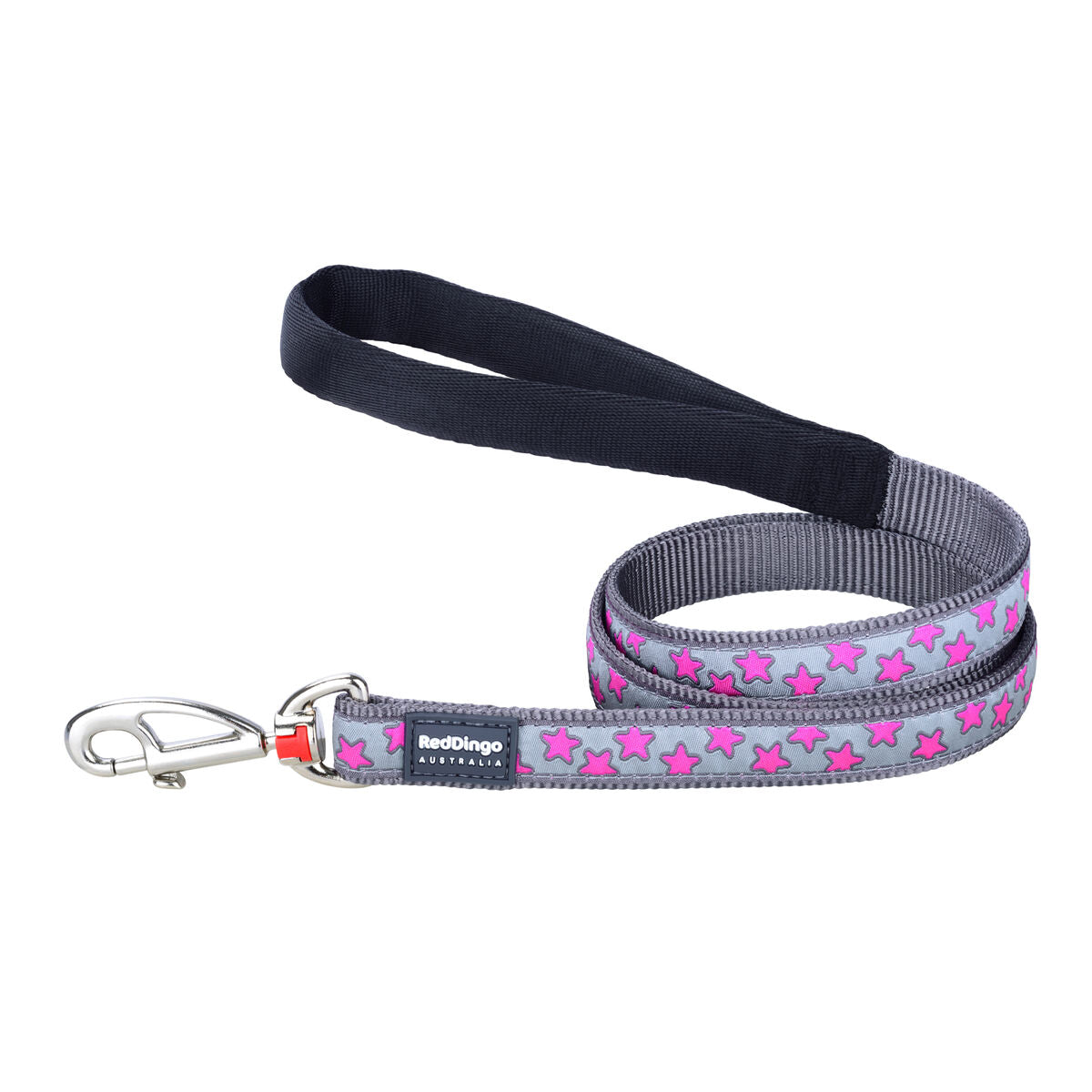 Laisse pour Chien Red Dingo Style Rose Vif sur Gris (2 x 120 cm)