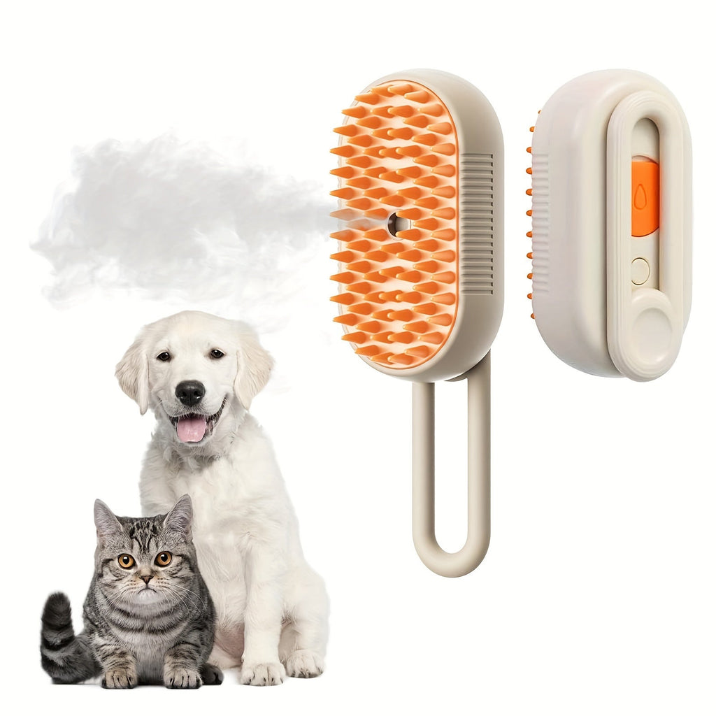 Brosse Vapeur 3-en-1 Rechargeable pour Chats et Chiens